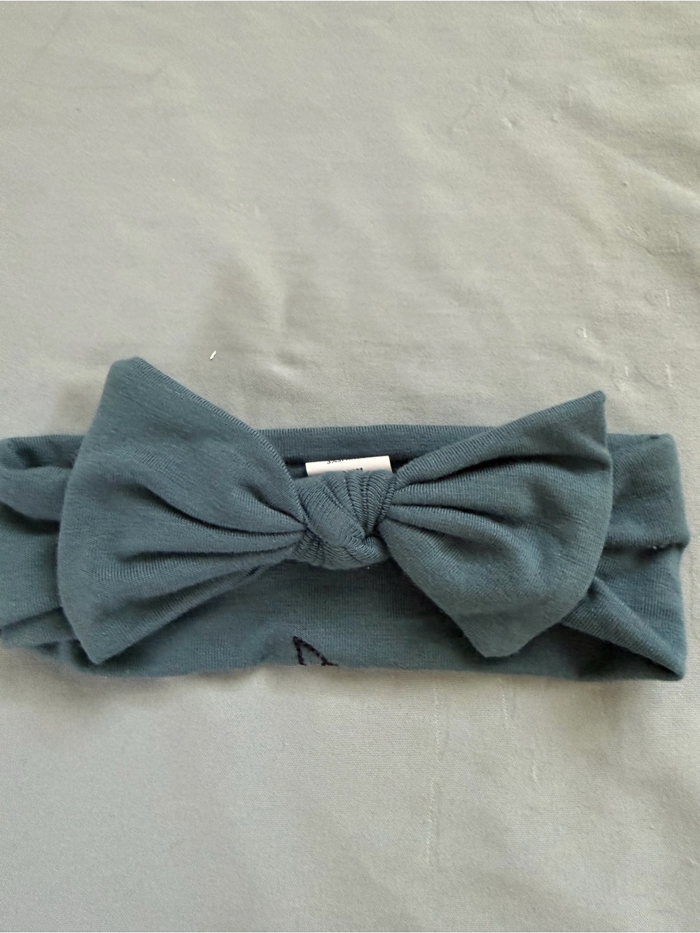 Copper Pearl: Knot Bow Headband in Slate Blue-Green